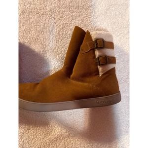 Koolaburra By Ugg Brown Suede Women's Size 8 Buckle Round Toe Sown Boots